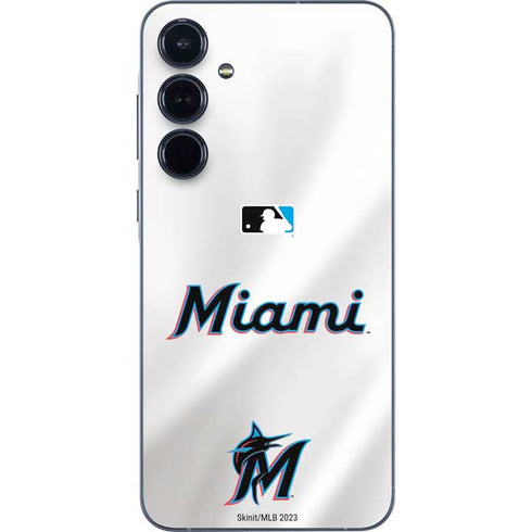 MLB Miami Marlins Home Jersey Galaxy A35 5G Skin