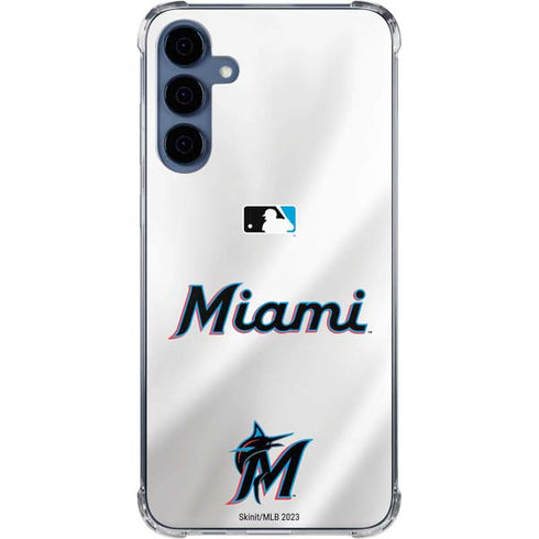 MLB Miami Marlins Home Jersey Galaxy A55 5G Clear Case