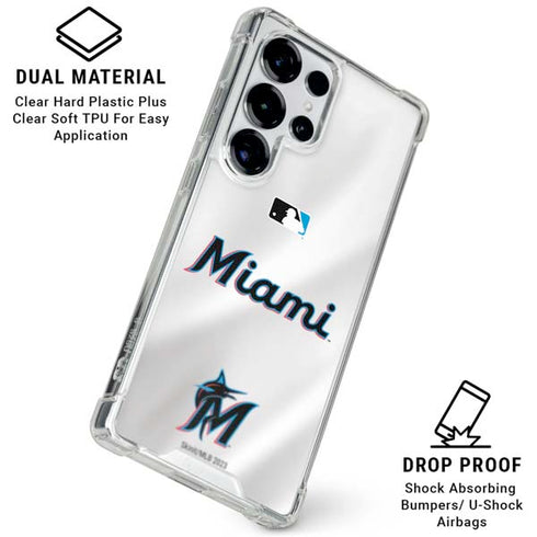MLB Miami Marlins Home Jersey Galaxy S25 Ultra Clear Case