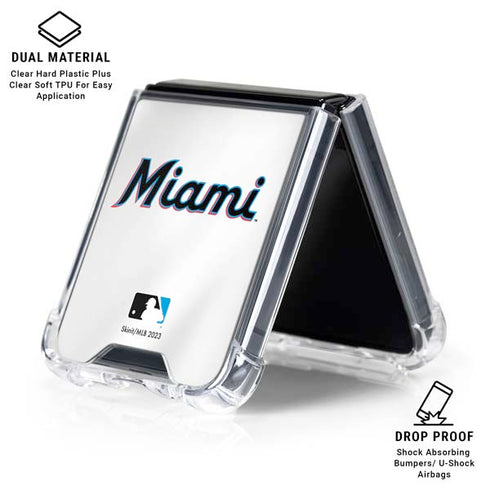 MLB Miami Marlins Home Jersey Galaxy Z Flip6 Clear Case