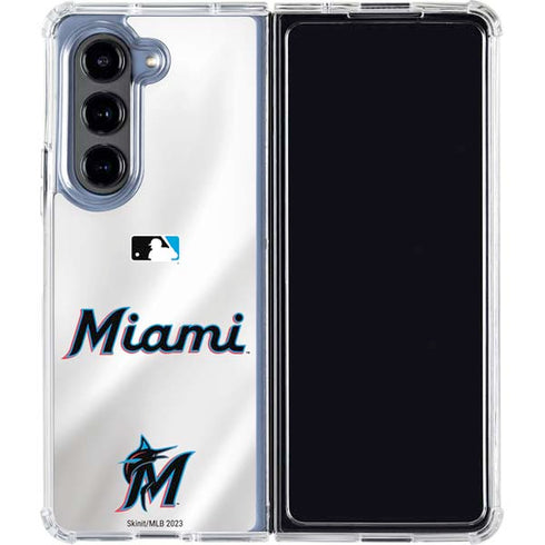 MLB Miami Marlins Home Jersey Galaxy Z Fold5 5G Clear Case
