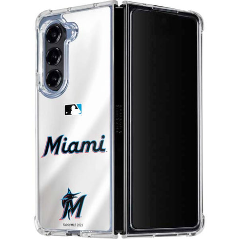 MLB Miami Marlins Home Jersey Galaxy Z Fold5 5G Clear Case