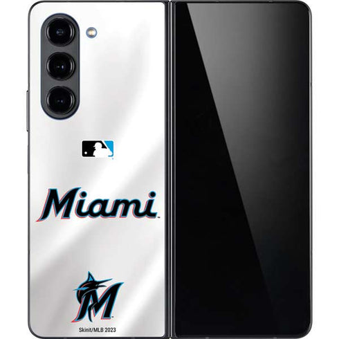 MLB Miami Marlins Home Jersey Galaxy Z Fold5 5G Skin
