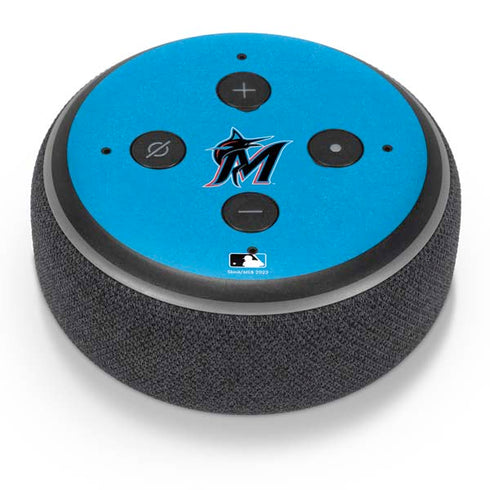 MLB Miami Marlins Solid Distressed Amazon Echo Dot Skin