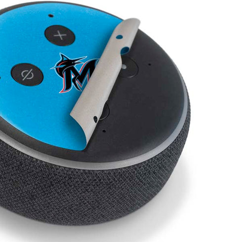 MLB Miami Marlins Solid Distressed Amazon Echo Dot Skin