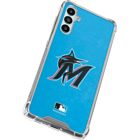 MLB Miami Marlins Solid Distressed Gabb Phone 4 Clear Case