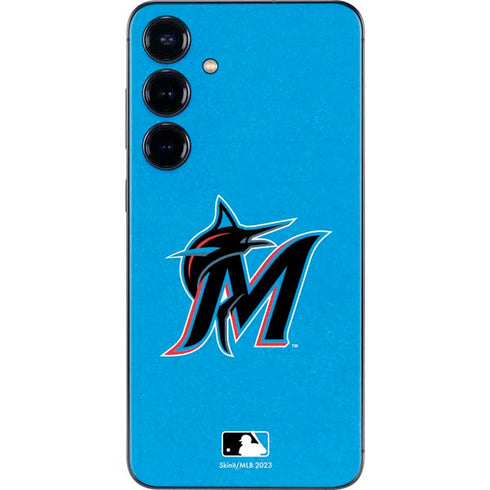 MLB Miami Marlins Solid Distressed Galaxy A16 5G Skin