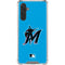 MLB Miami Marlins Solid Distressed Galaxy A17 Clear Case