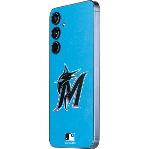 MLB Miami Marlins Solid Distressed Galaxy A35 5G Skin