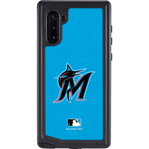 MLB Miami Marlins Solid Distressed Galaxy Cases