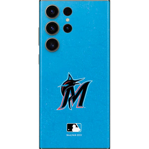 MLB Miami Marlins Solid Distressed Galaxy Skins