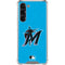 MLB Miami Marlins Solid Distressed Galaxy S24 FE Clear Case