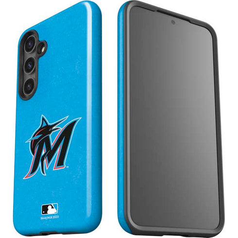MLB Miami Marlins Solid Distressed Galaxy S25 Impact Case