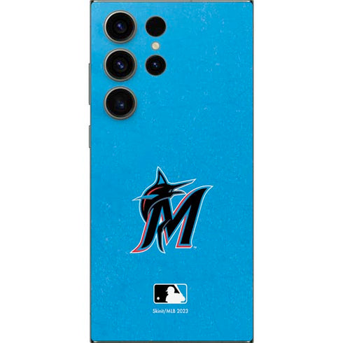 MLB Miami Marlins Solid Distressed Galaxy S24 Ultra Skin