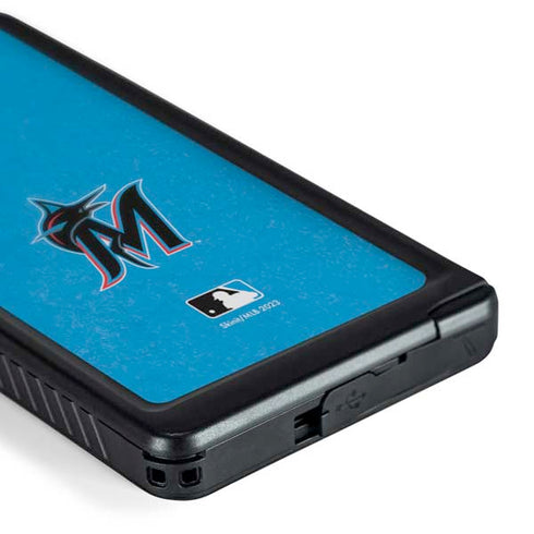 MLB Miami Marlins Solid Distressed Galaxy S24 Ultra Waterproof Case