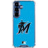 MLB Miami Marlins Solid Distressed Galaxy S25 Clear Case
