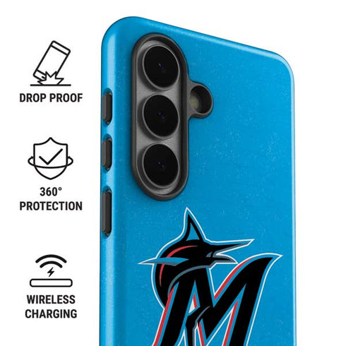 MLB Miami Marlins Solid Distressed Galaxy S26 Impact Case