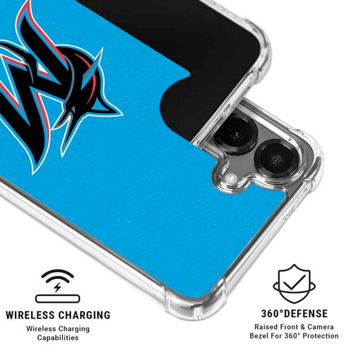MLB Miami Marlins Solid Distressed Galaxy S26 Plus Clear Case