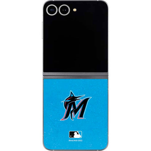 MLB Miami Marlins Solid Distressed Galaxy Z Flip6 Skin