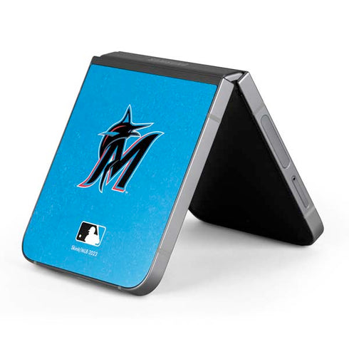 MLB Miami Marlins Solid Distressed Galaxy Z Flip6 Skin