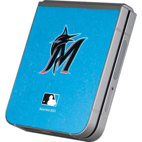 MLB Miami Marlins Solid Distressed Galaxy Z Flip6 Skin