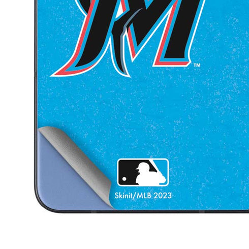 MLB Miami Marlins Solid Distressed Galaxy Z Fold5 5G Skin