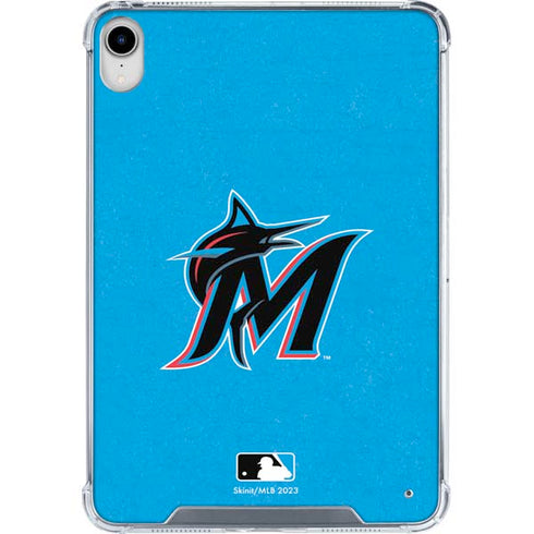 MLB Miami Marlins Solid Distressed iPad 11th Gen (2025) Clear Case