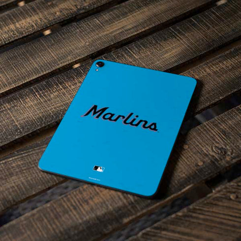 MLB Miami Marlins Solid Distressed Apple iPad Pro Skin
