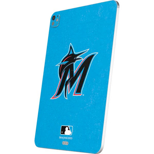 MLB Miami Marlins Solid Distressed iPad Pro 13in M4 (2024) Skin