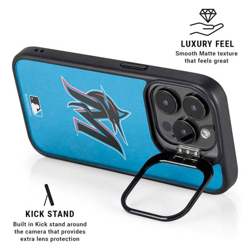MLB Miami Marlins Solid Distressed iPhone 13 Pro Kickstand Case