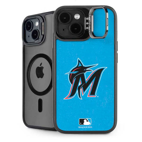 MLB Miami Marlins Solid Distressed iPhone 15 Plus Kickstand Case