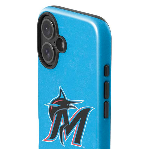 MLB Miami Marlins Solid Distressed iPhone 16 Impact Case