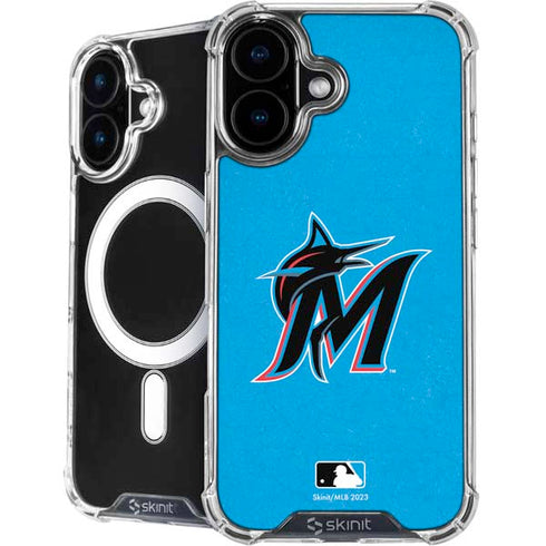 MLB Miami Marlins Solid Distressed iPhone 16 MagSafe Case