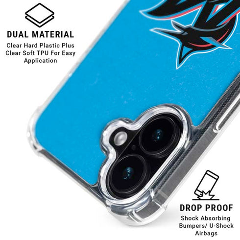 MLB Miami Marlins Solid Distressed iPhone 16 Plus Clear Case