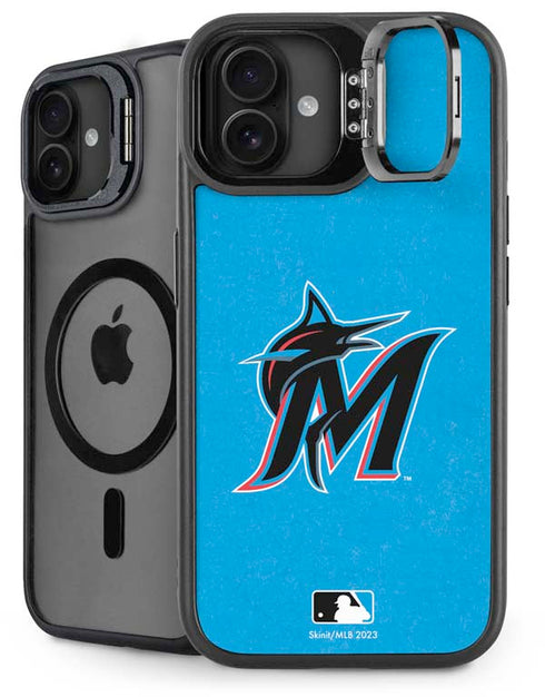MLB Miami Marlins Solid Distressed iPhone 16 Plus Kickstand Case
