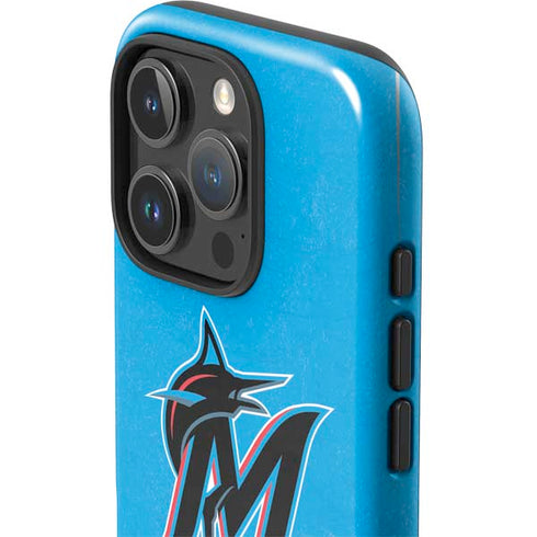 MLB Miami Marlins Solid Distressed iPhone 16 Pro Impact Case