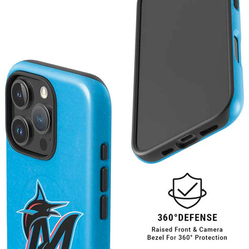 MLB Miami Marlins Solid Distressed iPhone 16 Pro Max Magsafe Impact Case