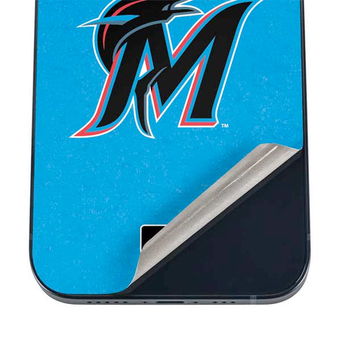 MLB Miami Marlins Solid Distressed iPhone 16 Skin
