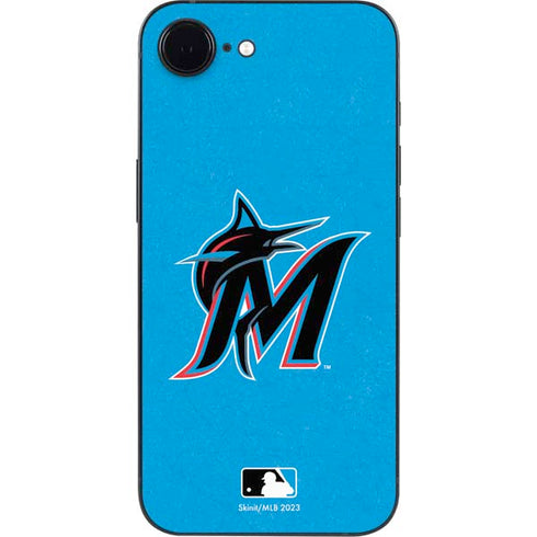 MLB Miami Marlins Solid Distressed iPhone 16e Skin