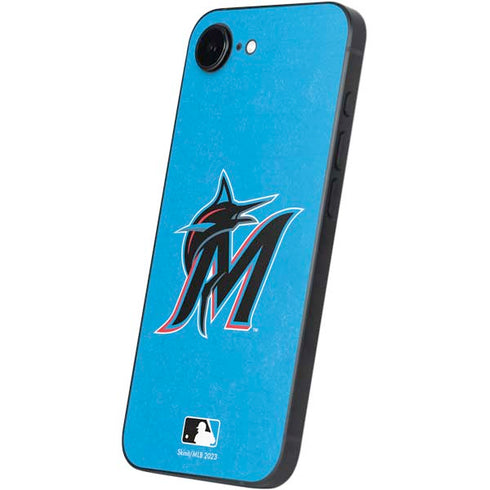 MLB Miami Marlins Solid Distressed iPhone 16e Skin