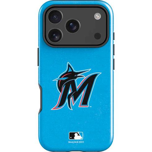 MLB Miami Marlins Solid Distressed iPhone 18 Pro Impact Case