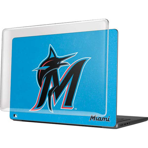 MLB Miami Marlins Solid Distressed MacBook Pro 14in (2021-24) Case plus Skin