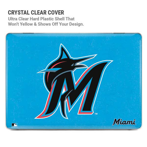 MLB Miami Marlins Solid Distressed MacBook Pro 14in (2021-24) Case plus Skin