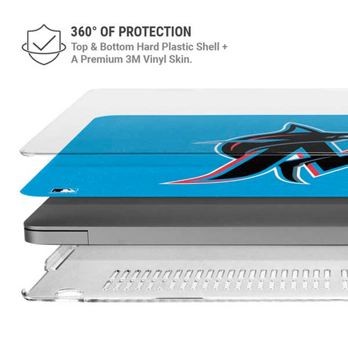 MLB Miami Marlins Solid Distressed MacBook Pro 14in (2021-24) Case plus Skin