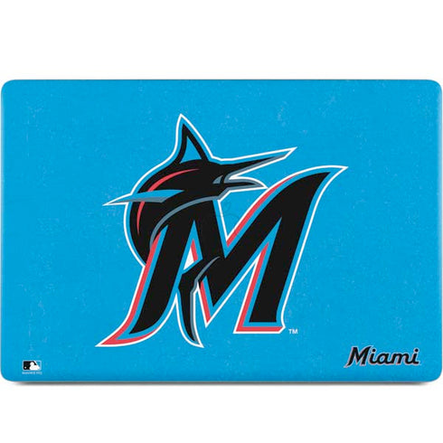 MLB Miami Marlins Solid Distressed MacBook Skins