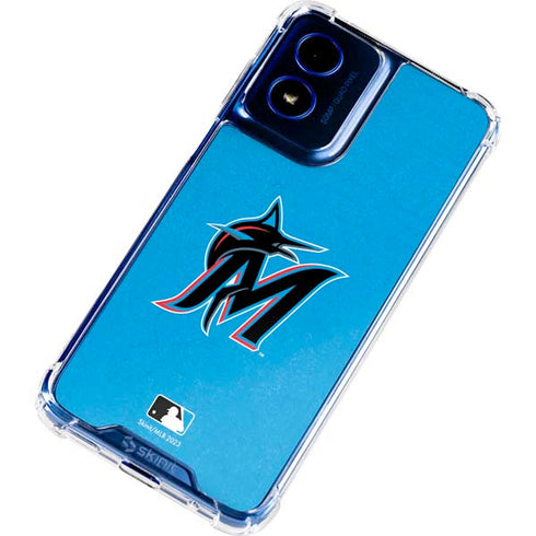MLB Miami Marlins Solid Distressed Moto G 5G (2024) Clear Case