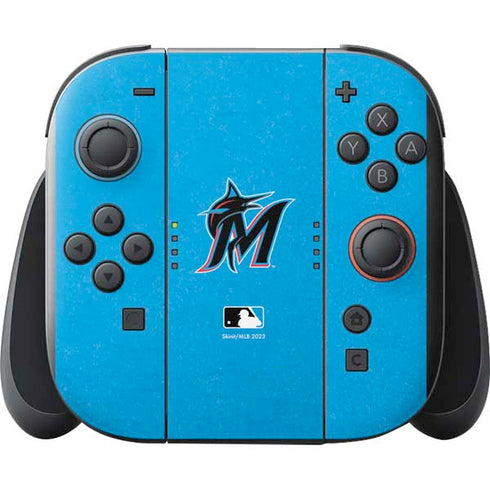 MLB Miami Marlins Solid Distressed Nintendo Switch 2 (2025) with Joy-Con Skin