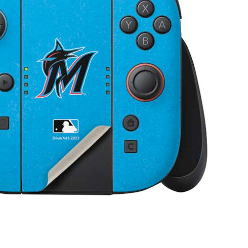 MLB Miami Marlins Solid Distressed Nintendo Switch 2 (2025) Joy-Con Controller Skin
