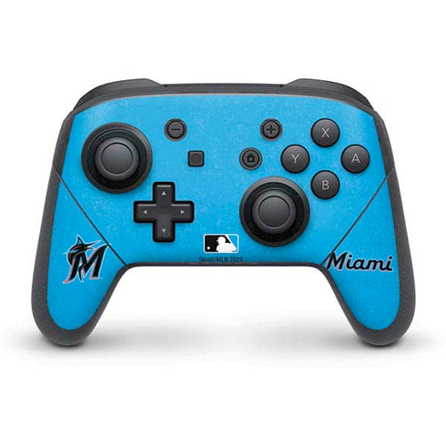 MLB Miami Marlins Solid Distressed Nintendo Skins