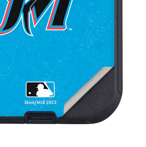 MLB Miami Marlins Solid Distressed Otterbox Defender iPhone Skin